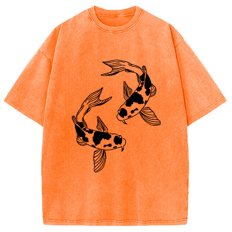 bbb Two Beautiful Koi Washed T-Shirt