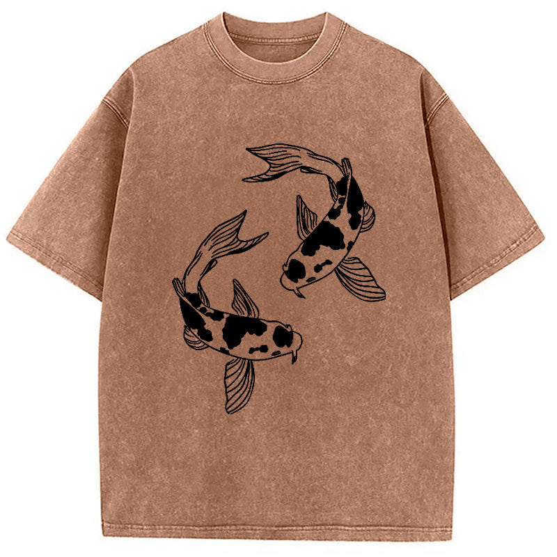 bbb Two Beautiful Koi Washed T-Shirt