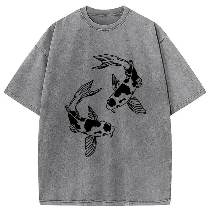 bbb Two Beautiful Koi Washed T-Shirt