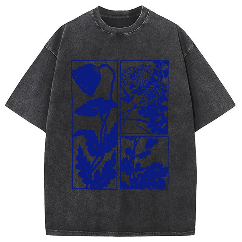 bbb Woodcut Flowers Washed T-Shirt