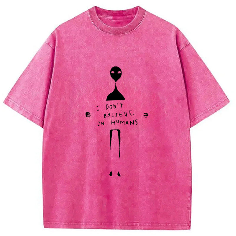 bbb I Don't Believe In Humans Washed T-Shirt