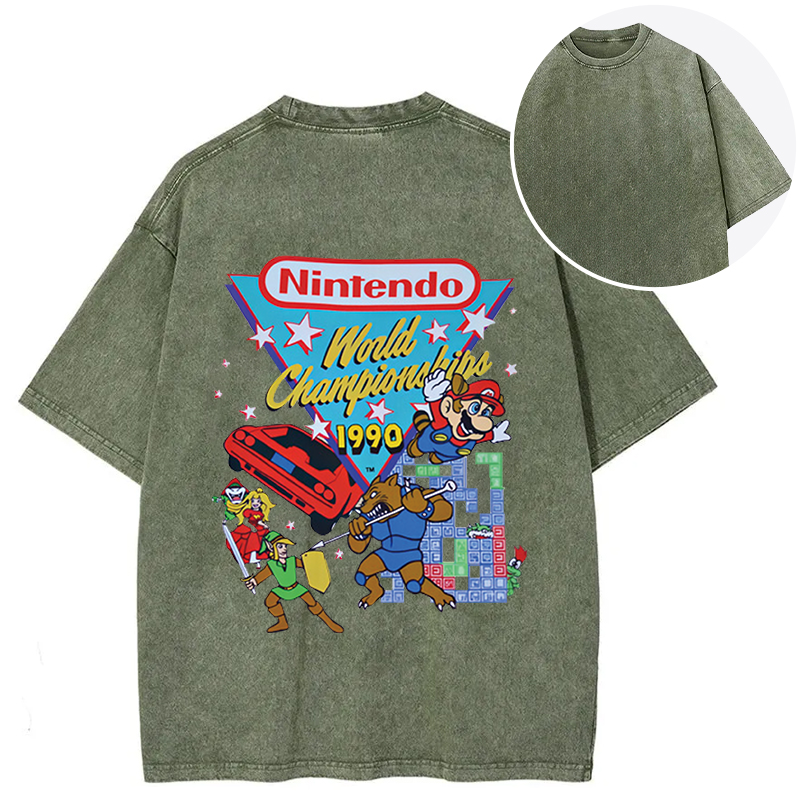bbb Nintendo 1990 World Championships Back Washed T-Shirt