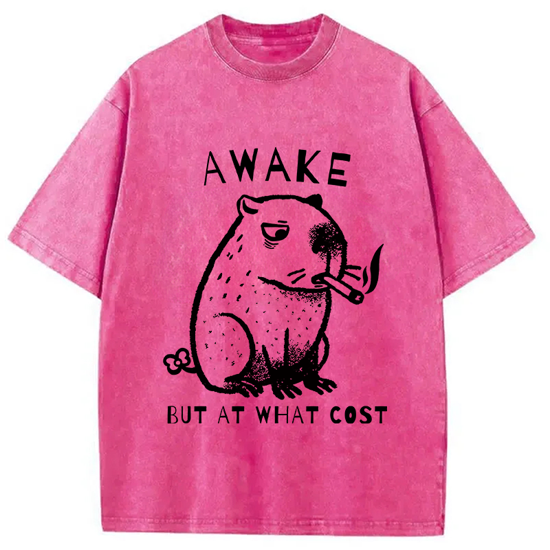 bbb Capybara Smoking Washed T-Shirt