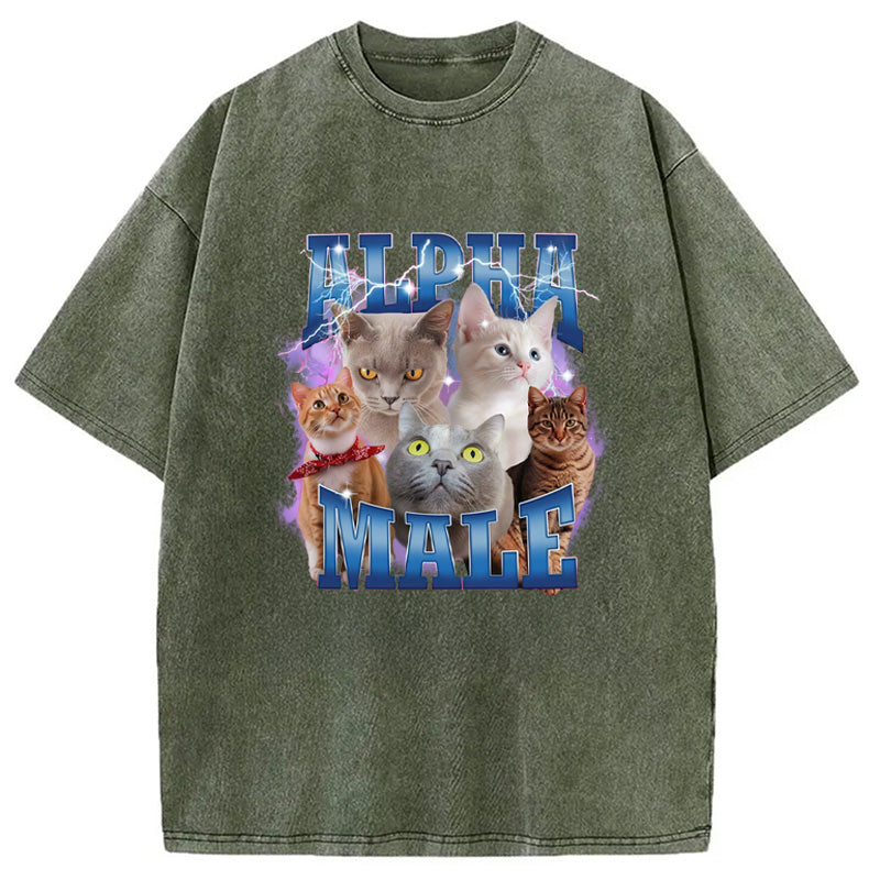 bbb Blue Lightning Alpha Male Washed T-Shirt