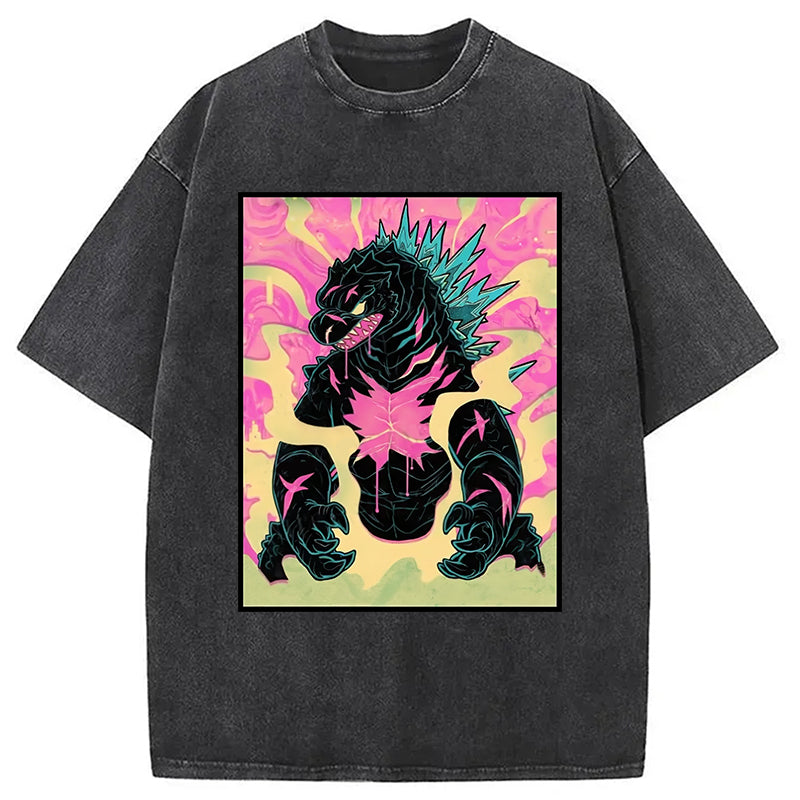 bbb Japanese Godzilla Graffiti Washed T-Shirt