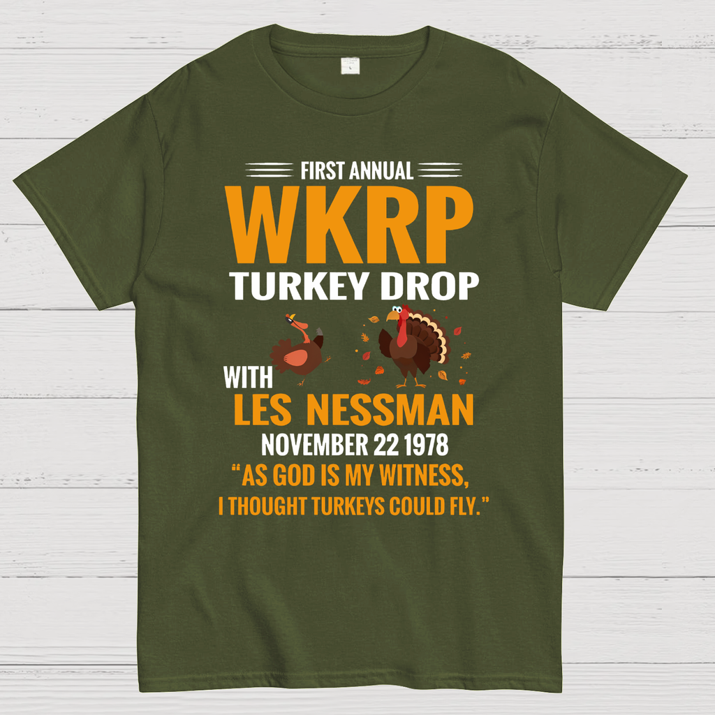 First Annual WKRP Turkey Drop With Les Nessman November 22 1978  T-Shirt