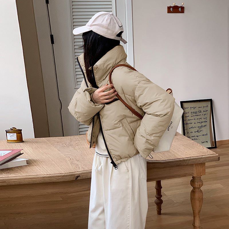 Insulating Women’s Cropped Puffer Coat - Boxy Polyester