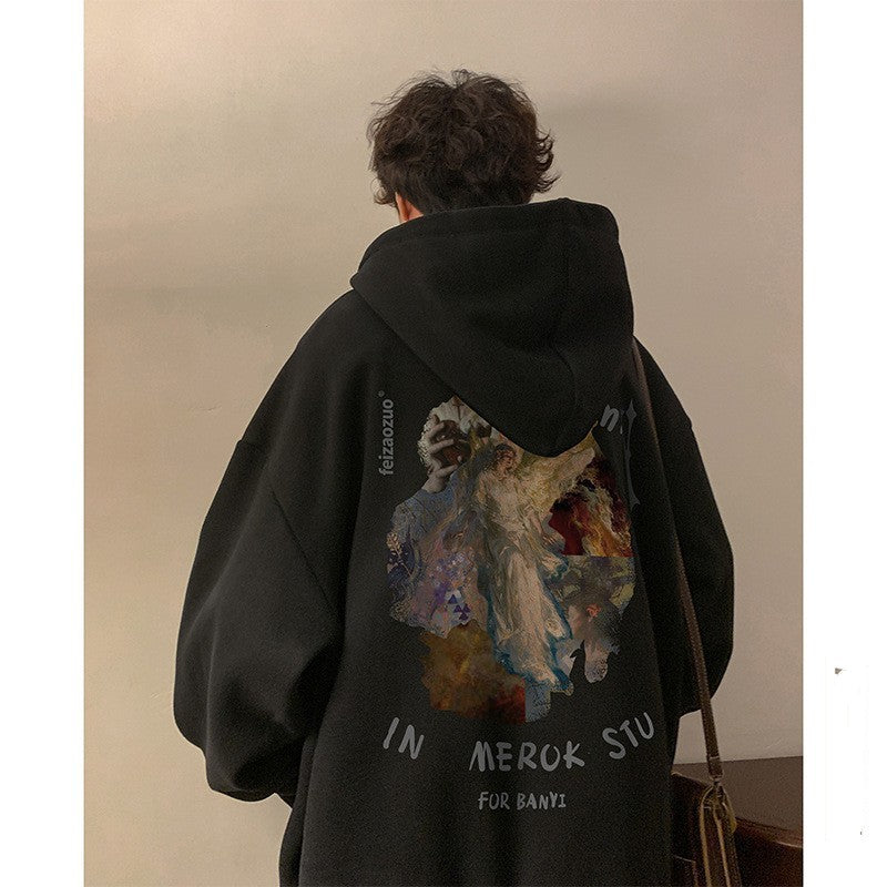 Oversized Men's Hooded Sweater - Relaxed Fit, Casual