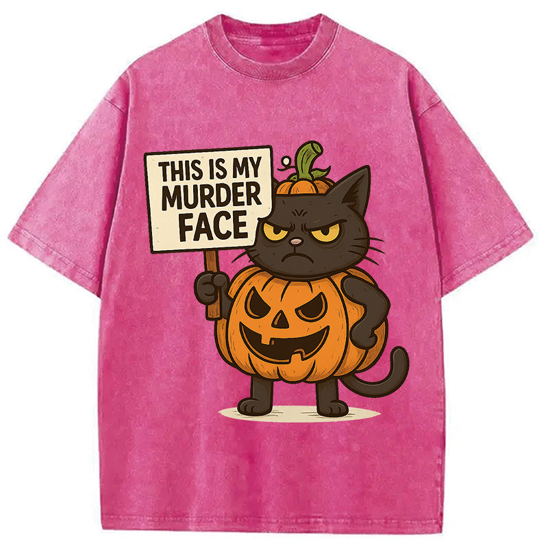 bbb This Is My Murder Face Washed T-Shirt