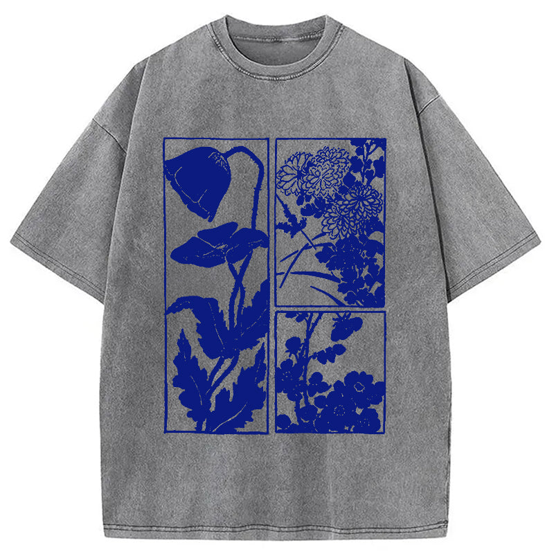 bbb Woodcut Flowers Washed T-Shirt