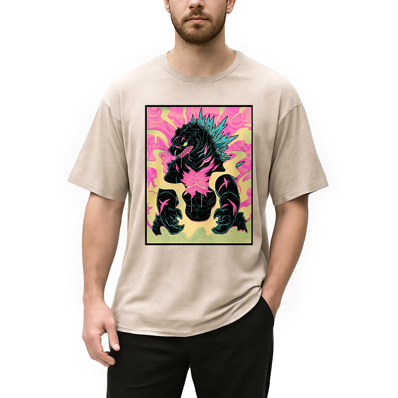 bbb Japanese Godzilla Graffiti Washed T-Shirt