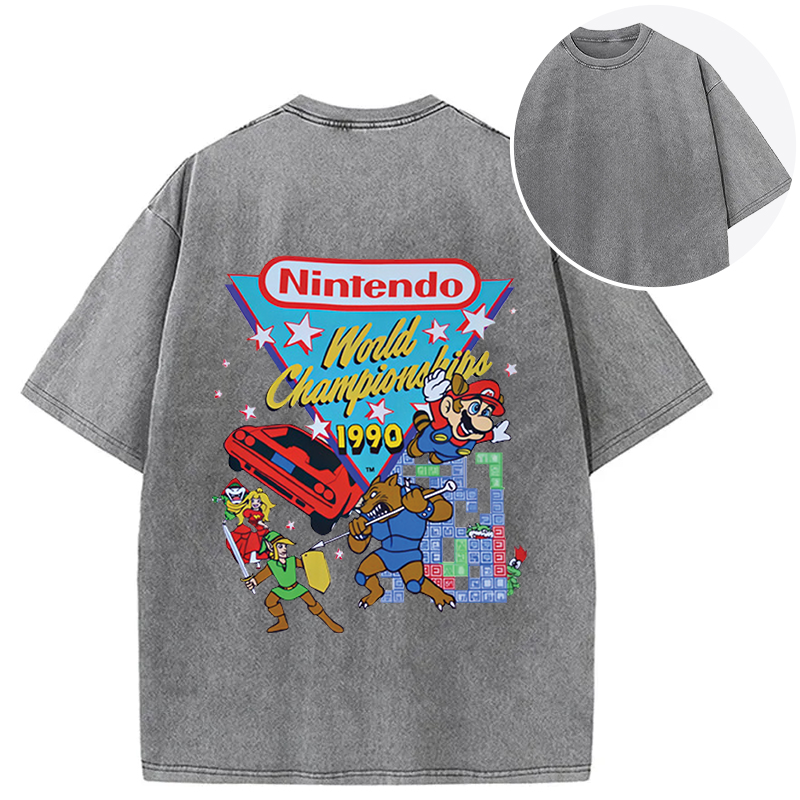 bbb Nintendo 1990 World Championships Back Washed T-Shirt