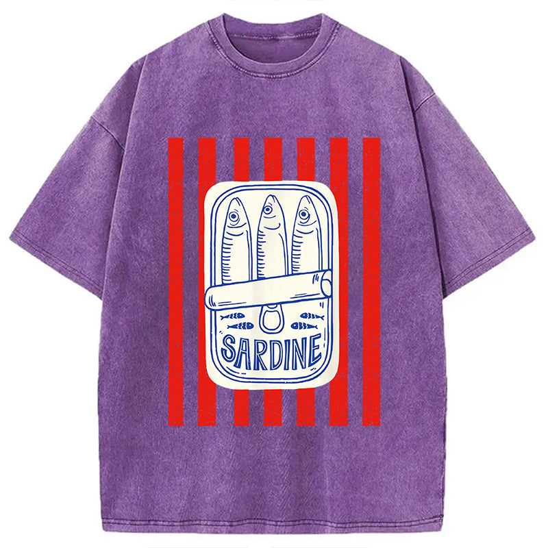 bbb Les Sardines Red Stripes Fisherman Washed T-Shirt