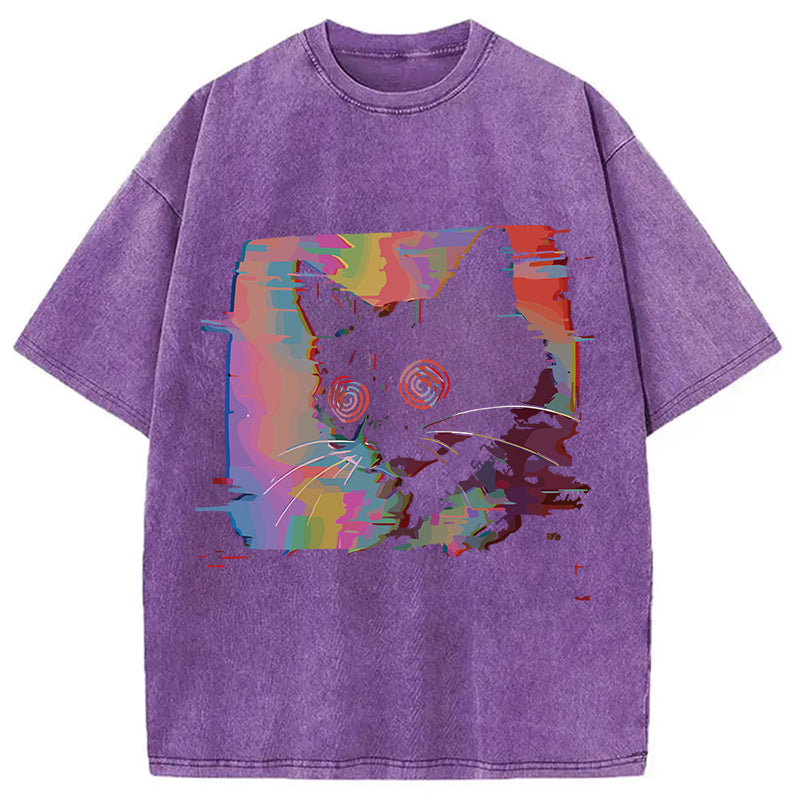 bbb Glitch Cat Washed T-Shirt