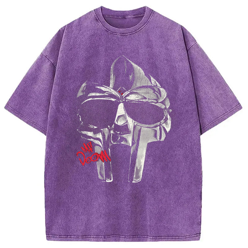 bbb Mf DOOM Halftone Illustration Washed T-Shirt