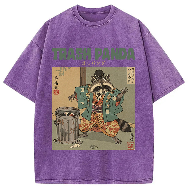bbb Trash Panda Traditional Japanese Meme Washed T-Shirt