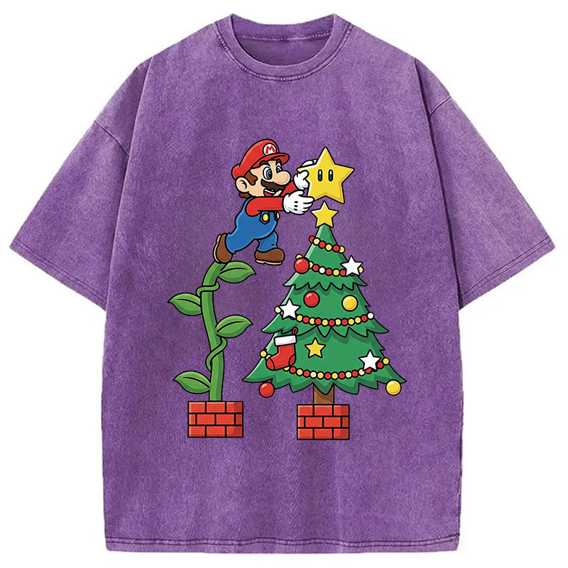 bbb Super Mario Christmas Washed T-Shirt