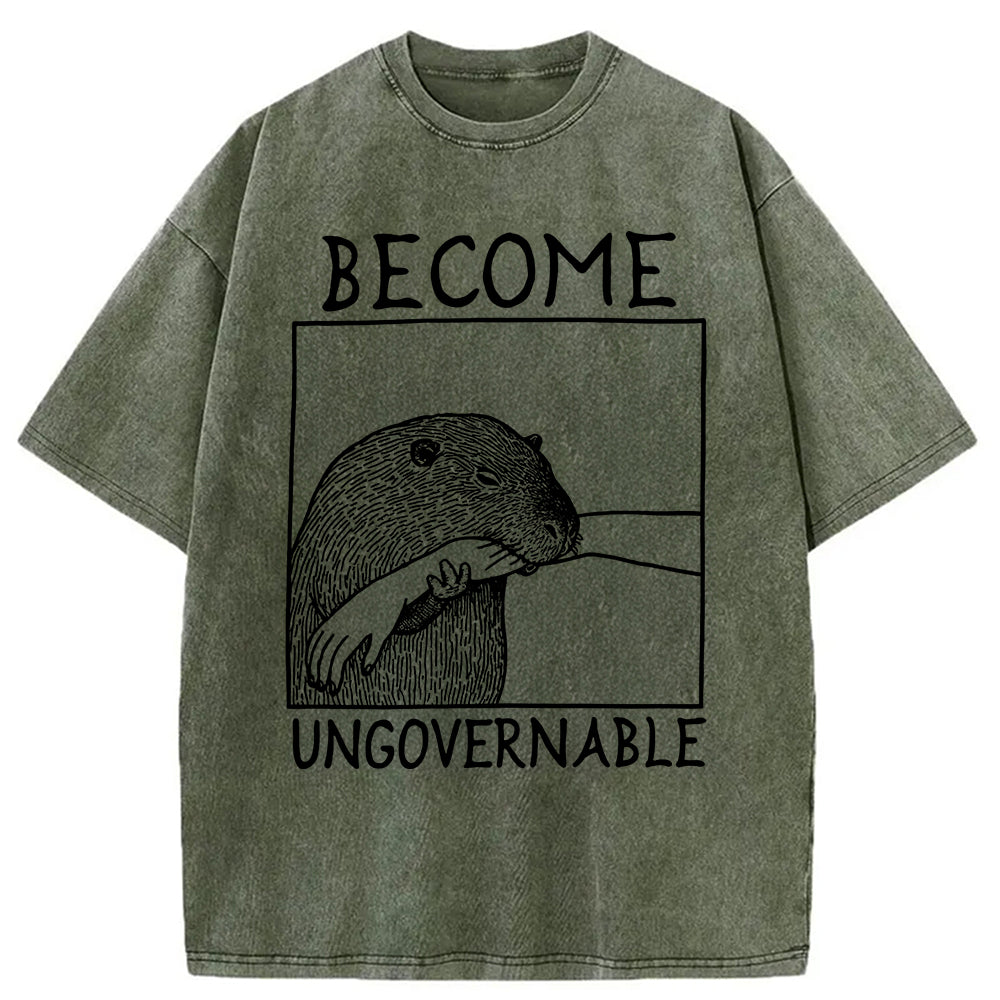 bbb Become Ungovernable Capybara Bites People Washed T-Shirt