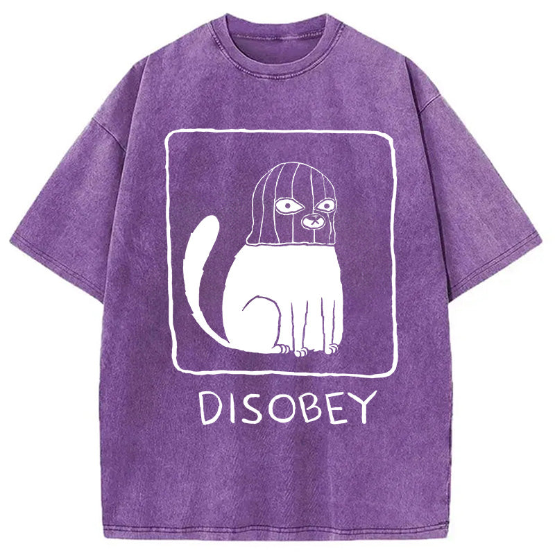 bbb Disobey Cat Washed T-Shirt