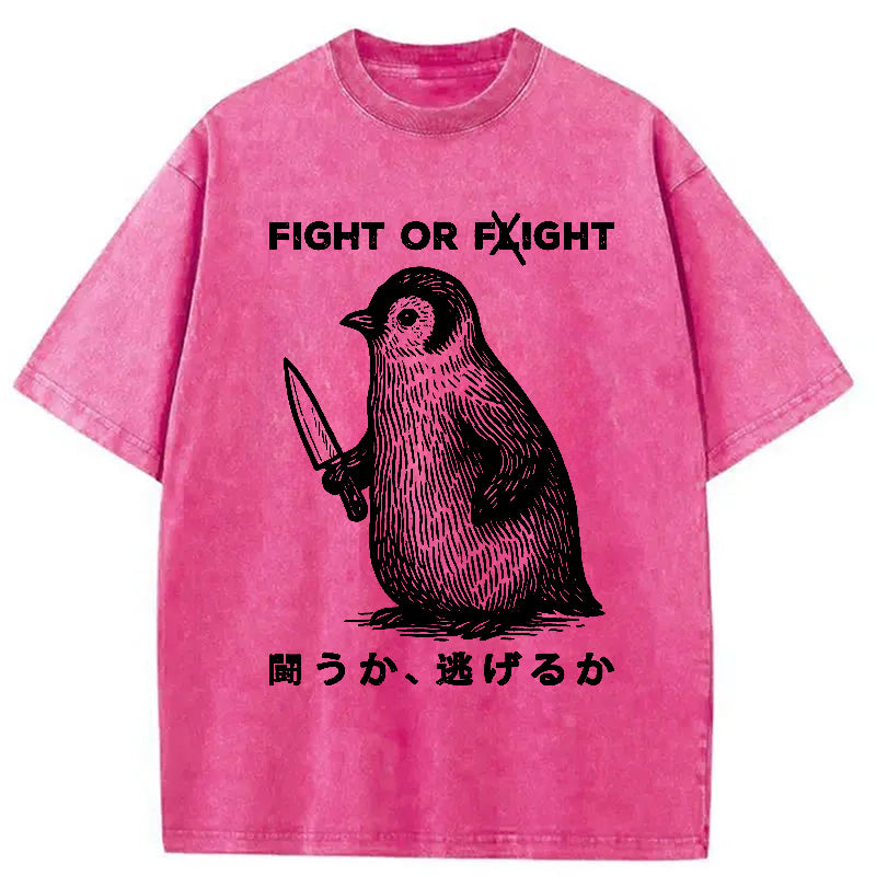 bbb Funny Fight Or Flight Washed T-Shirt