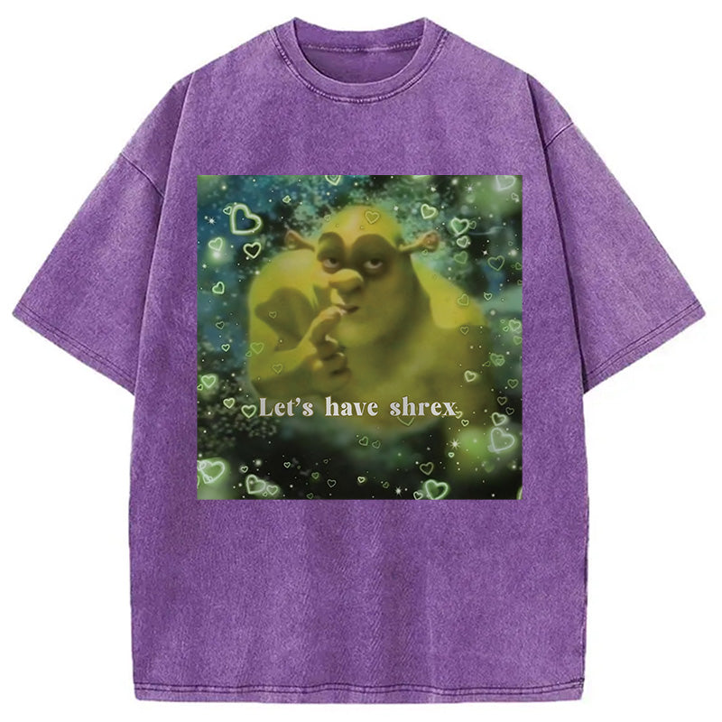 bbb Let's Have Shrex Ironic Funny Washed T-Shirt