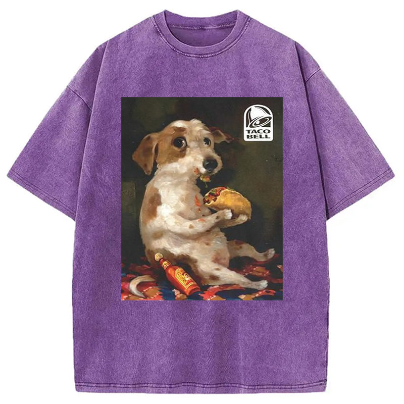 bbb Dog Chill With Taco Bell Vintage Washed T-Shirt
