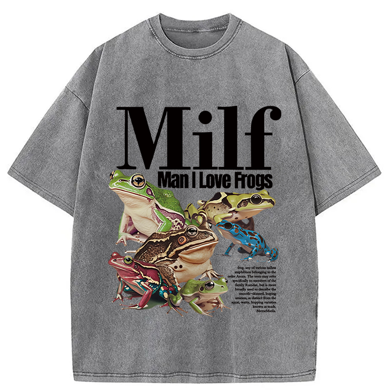 bbb Man I Love Frogs Meme Washed T-Shirt