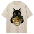 bbb Cat Ramen Fanatic Washed T-Shirt