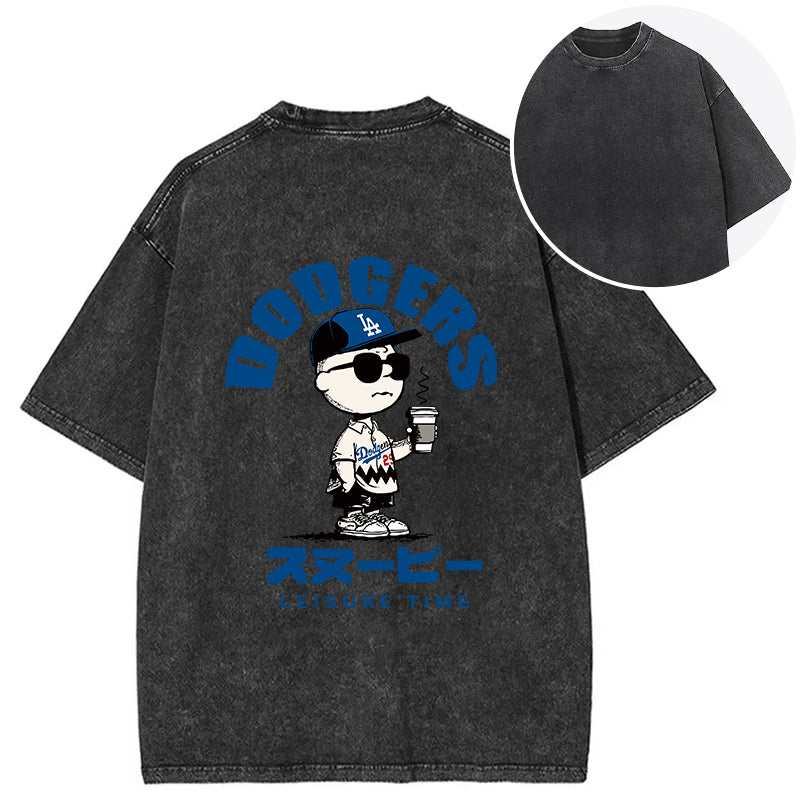 bbb Dodger Snoopy Vintage Japanese Back Washed T-Shirt