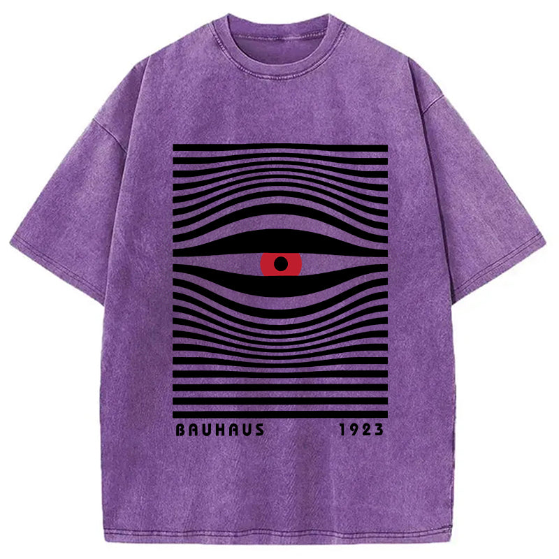 bbb Geometric Eyes Printed Washed T-Shirt