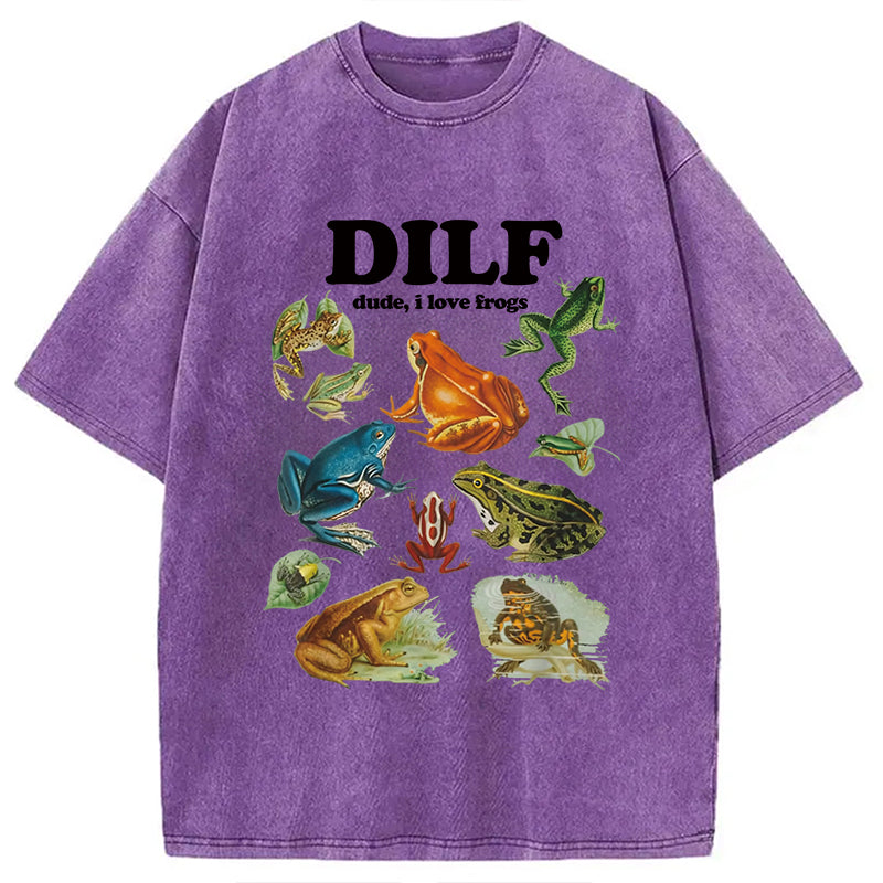bbb Dude I Love Frog Washed T-Shirt