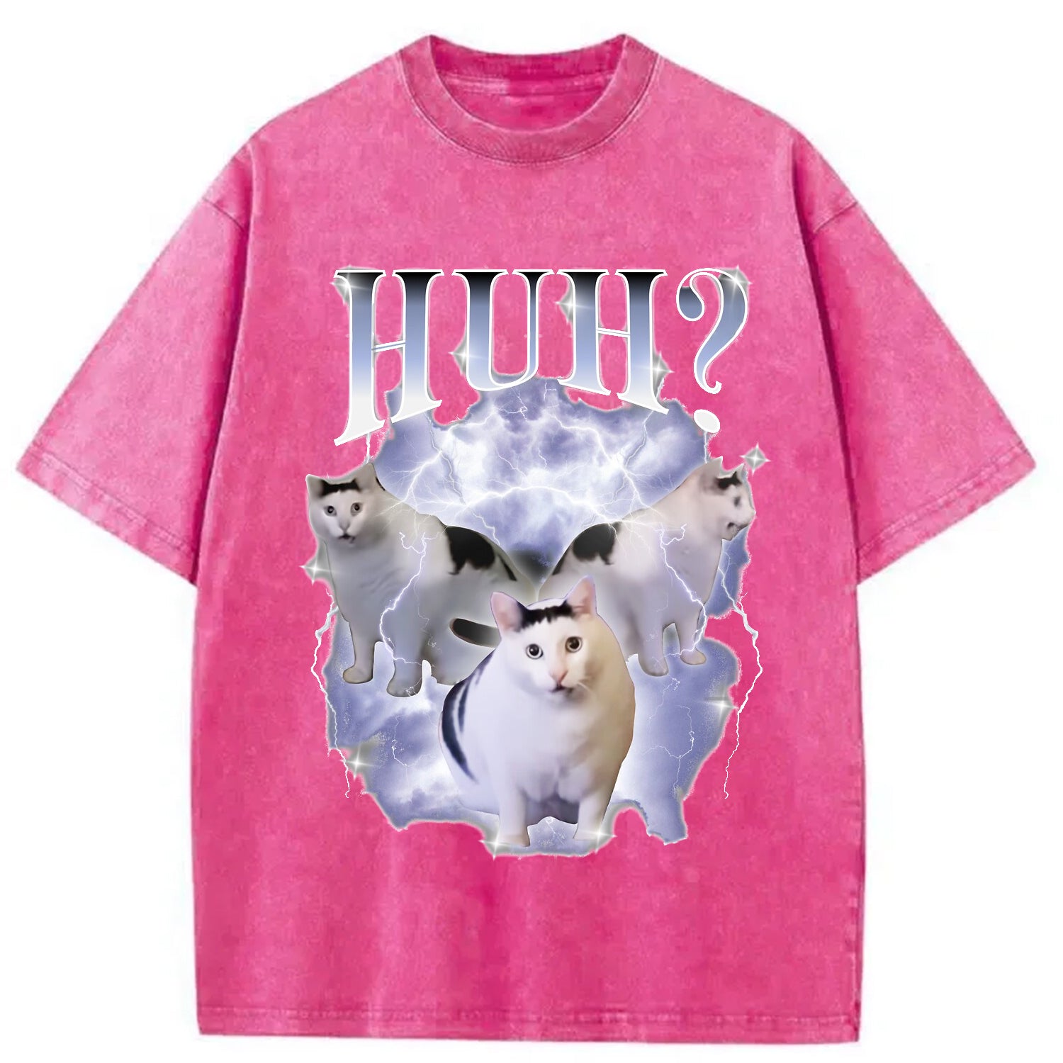 bbb Huh Cat Chonky Ben Meme Washed T-Shirt