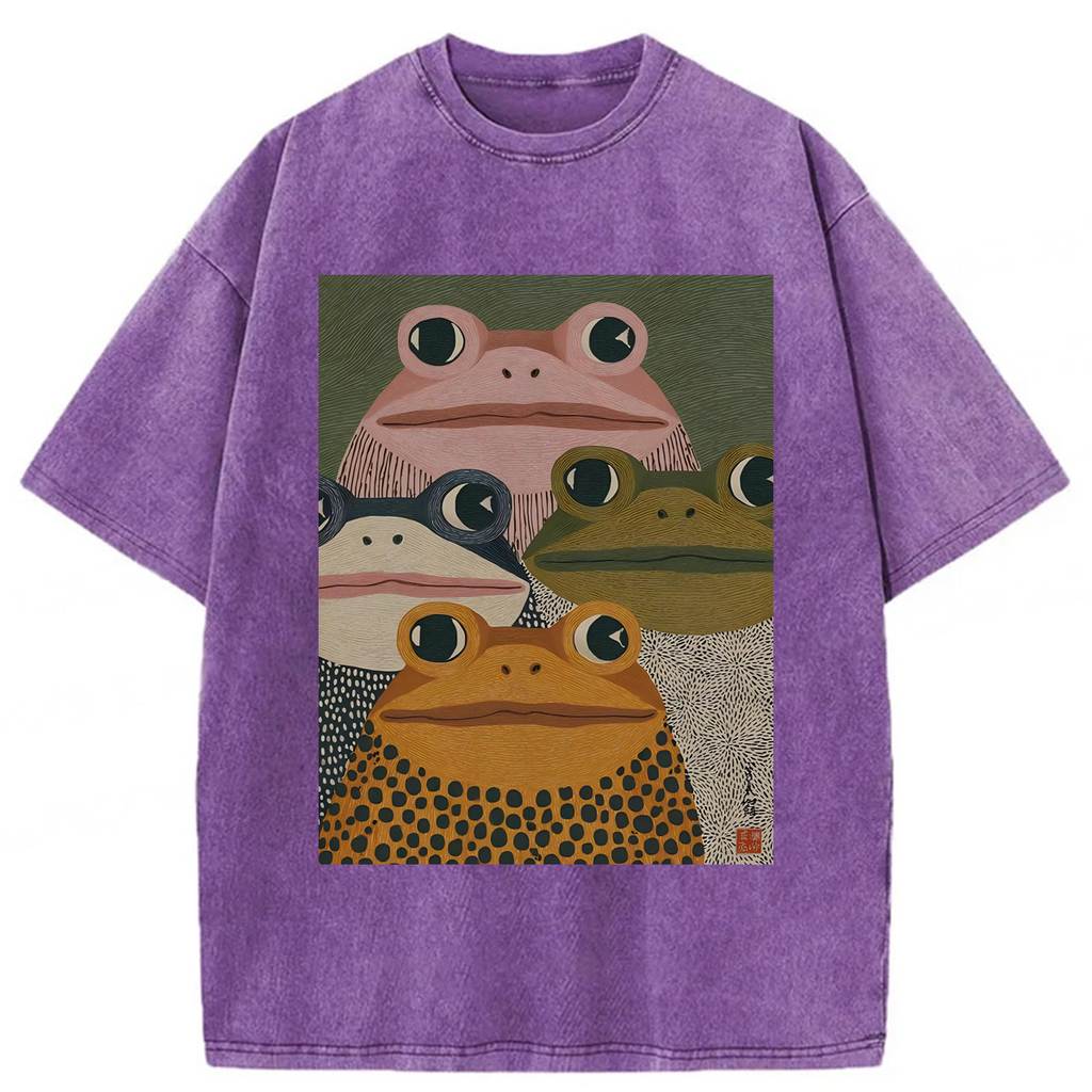 bbb Japanese Frogs Washed T-shirt