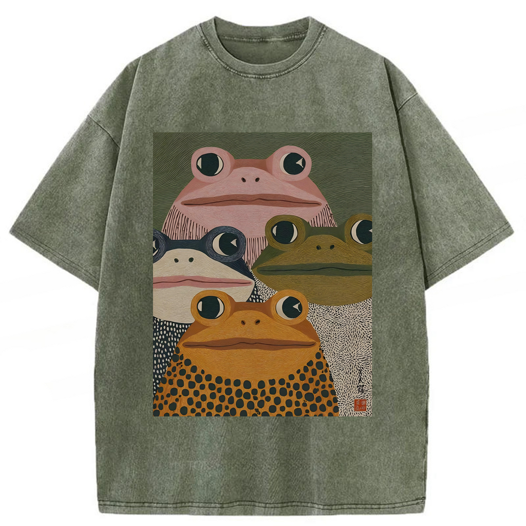 bbb Japanese Frogs Washed T-shirt