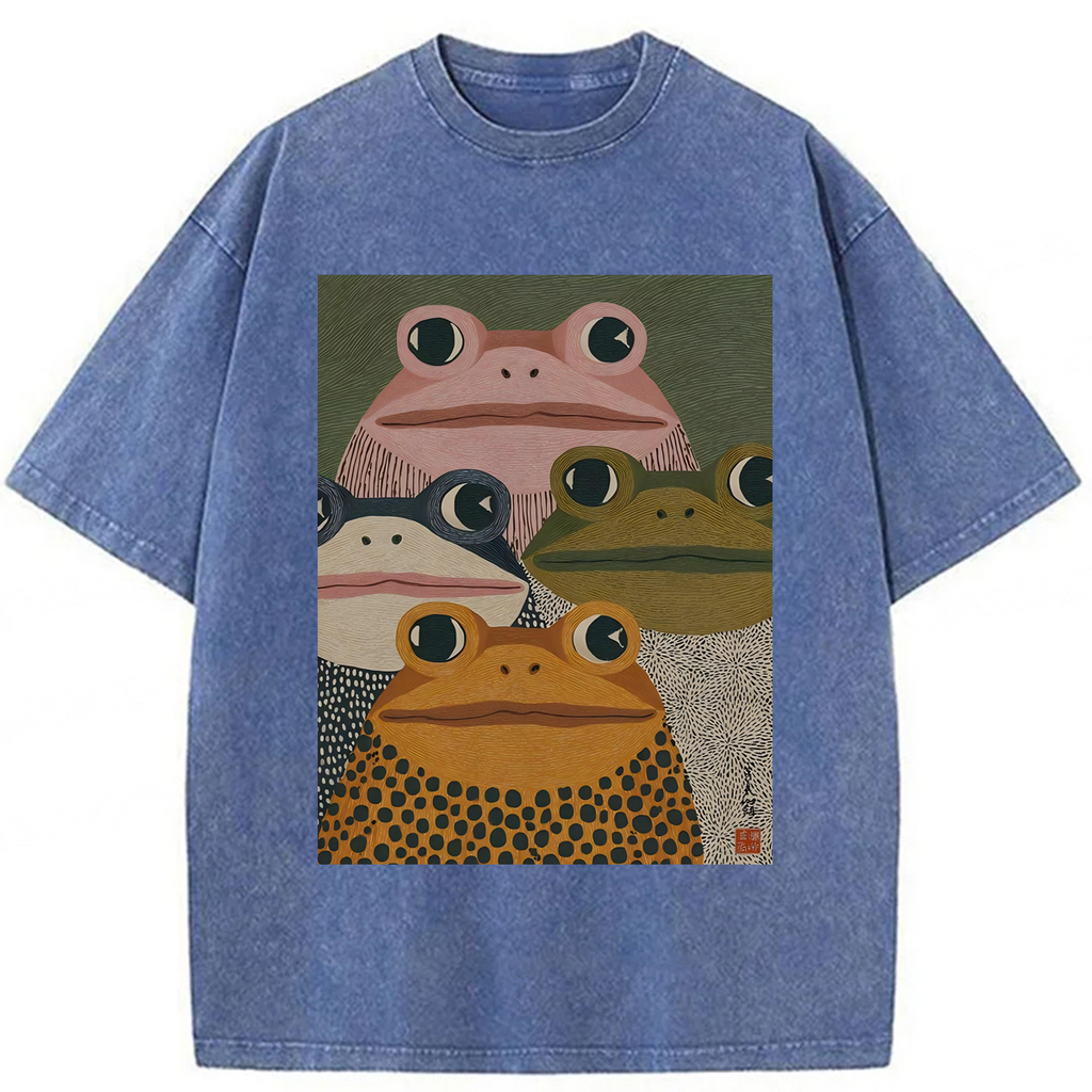 bbb Japanese Frogs Washed T-shirt