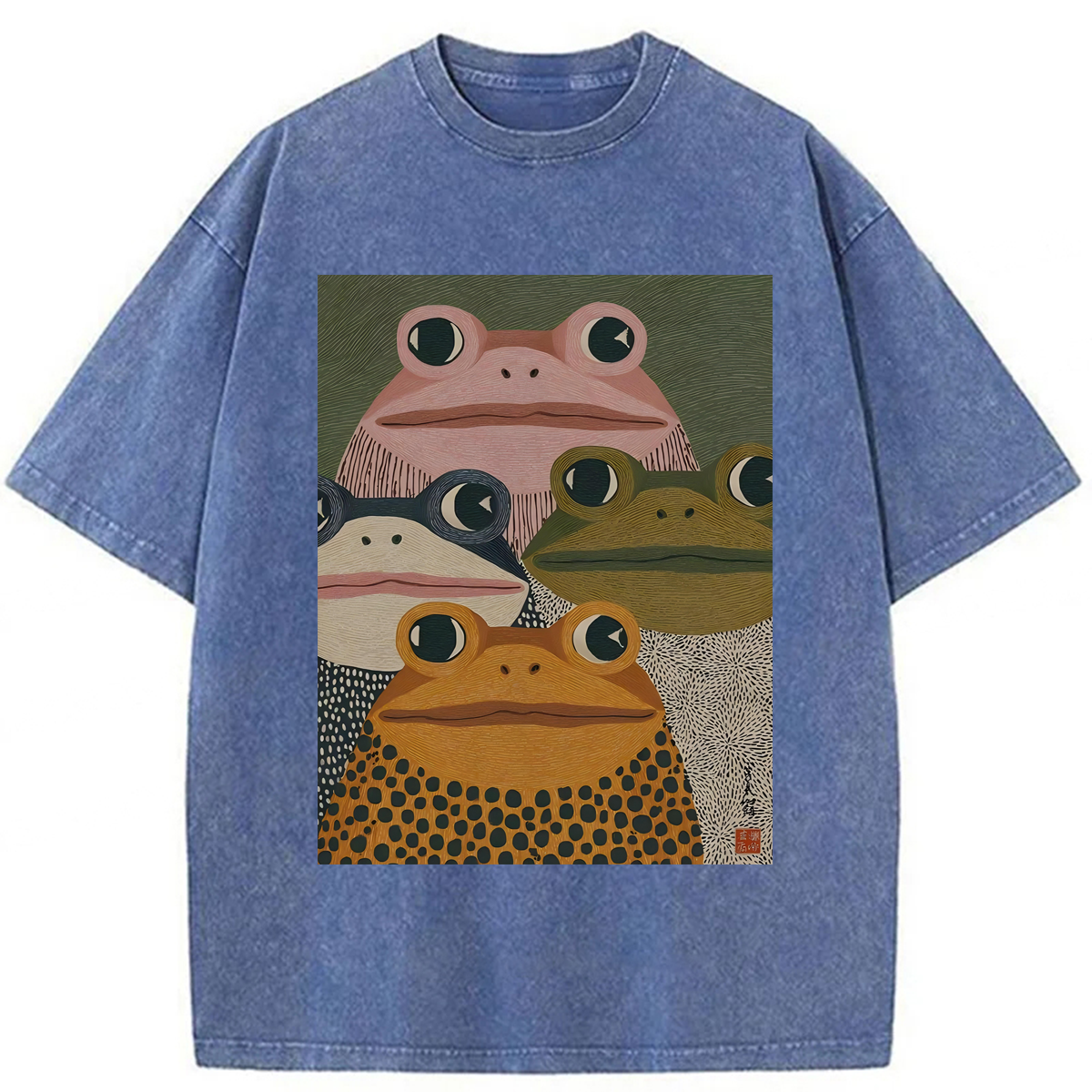 bbb Japanese Frogs Washed T-shirt