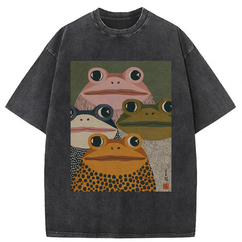 bbb Japanese Frogs Washed T-shirt