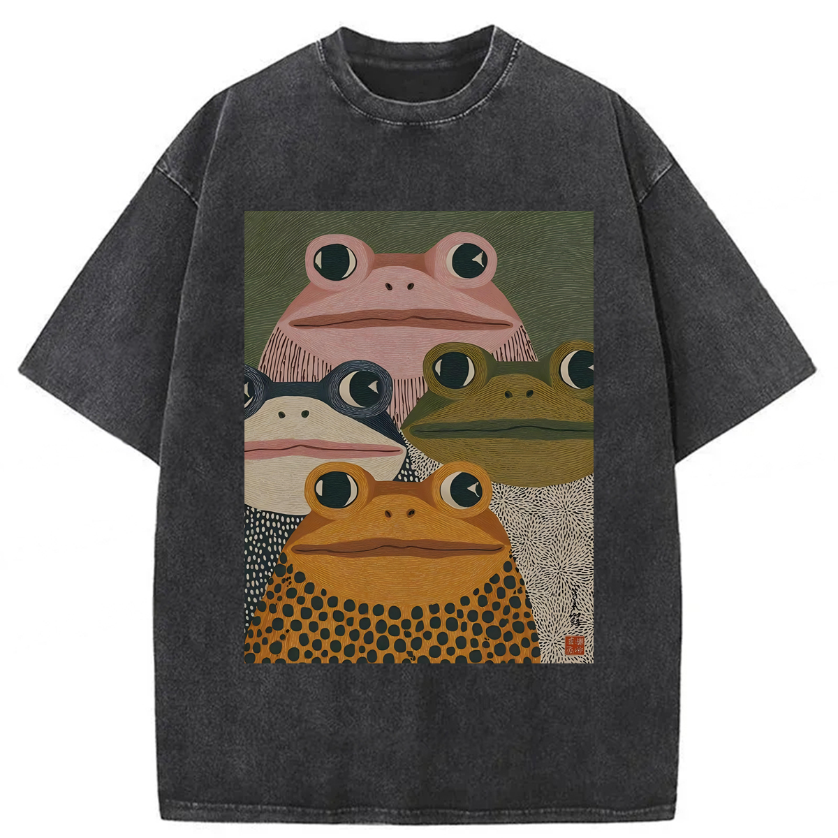 bbb Japanese Frogs Washed T-shirt