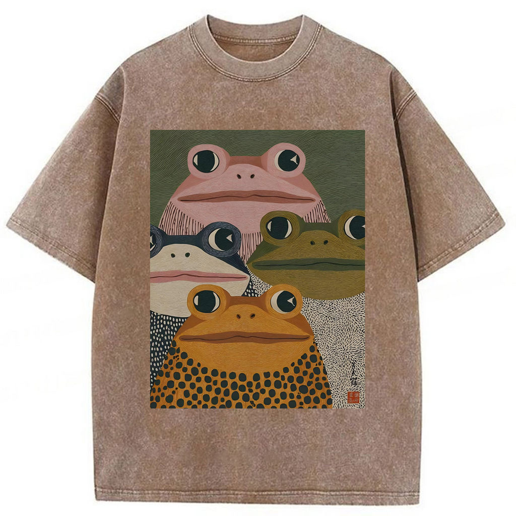 bbb Japanese Frogs Washed T-shirt