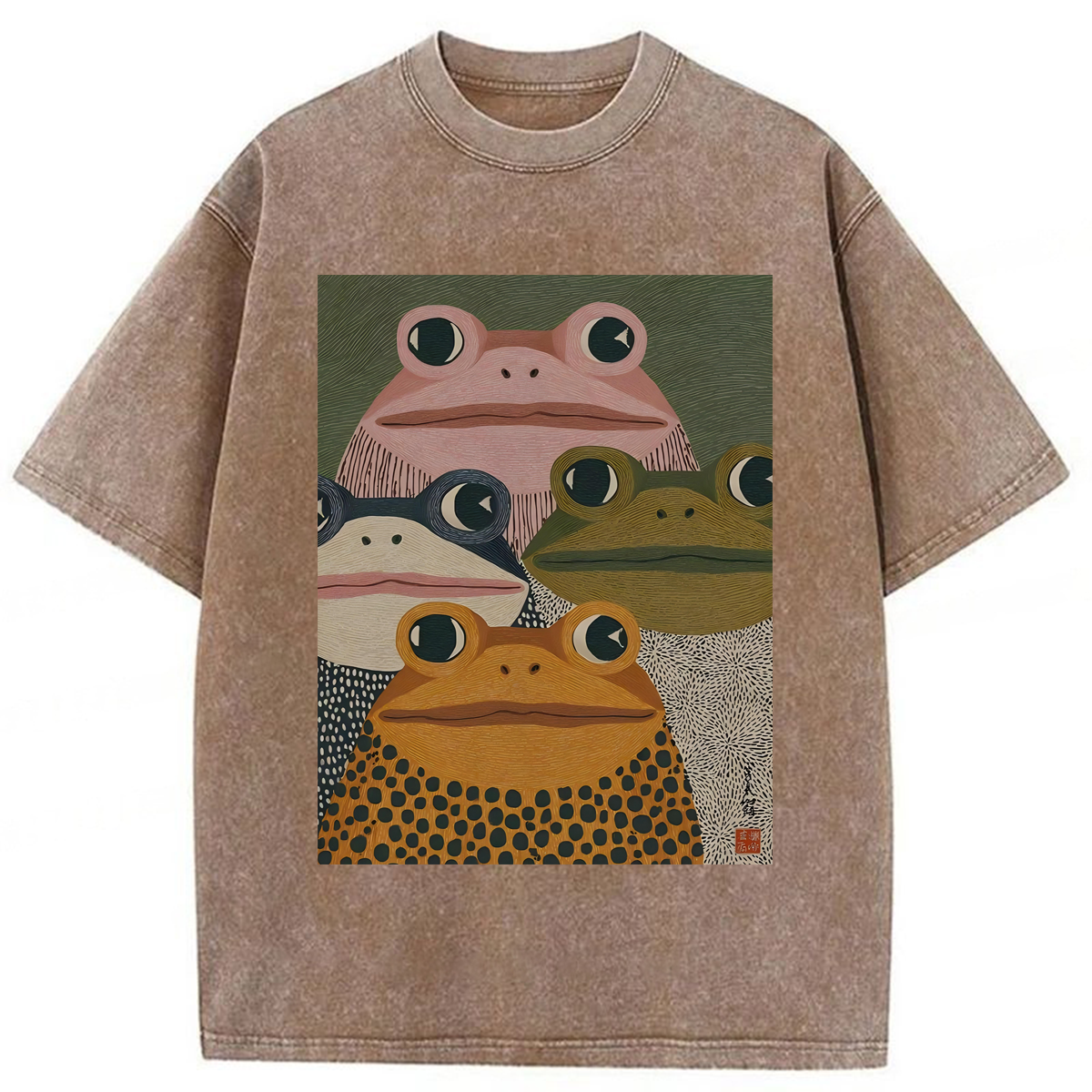 bbb Japanese Frogs Washed T-shirt