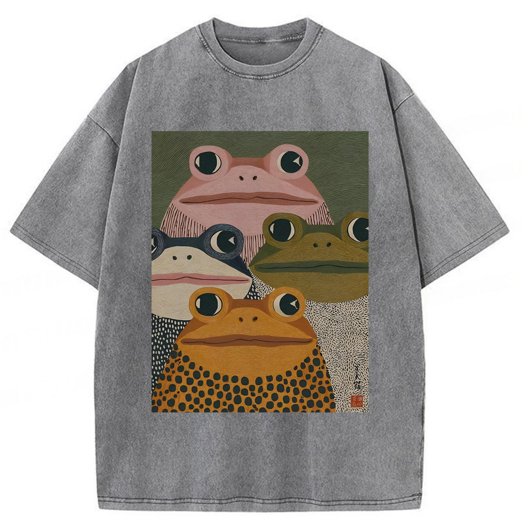 bbb Japanese Frogs Washed T-shirt