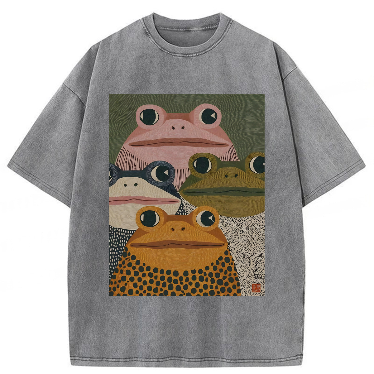 bbb Japanese Frogs Washed T-shirt