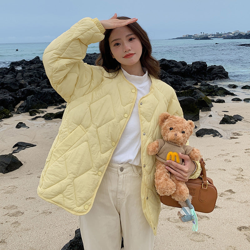 Lightweight Women’s Down Jacket - Boxy Short, Quilted, Casual