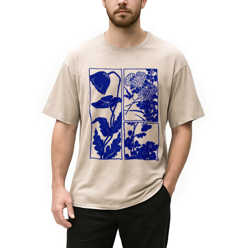 bbb Woodcut Flowers Washed T-Shirt