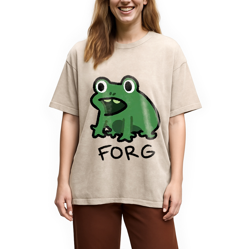 bbb Funny Forg Japanese Washed T-Shirt