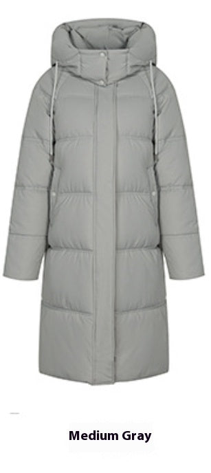 Insulating Women’s Long Puffer Coat - Hooded Quilted Winter