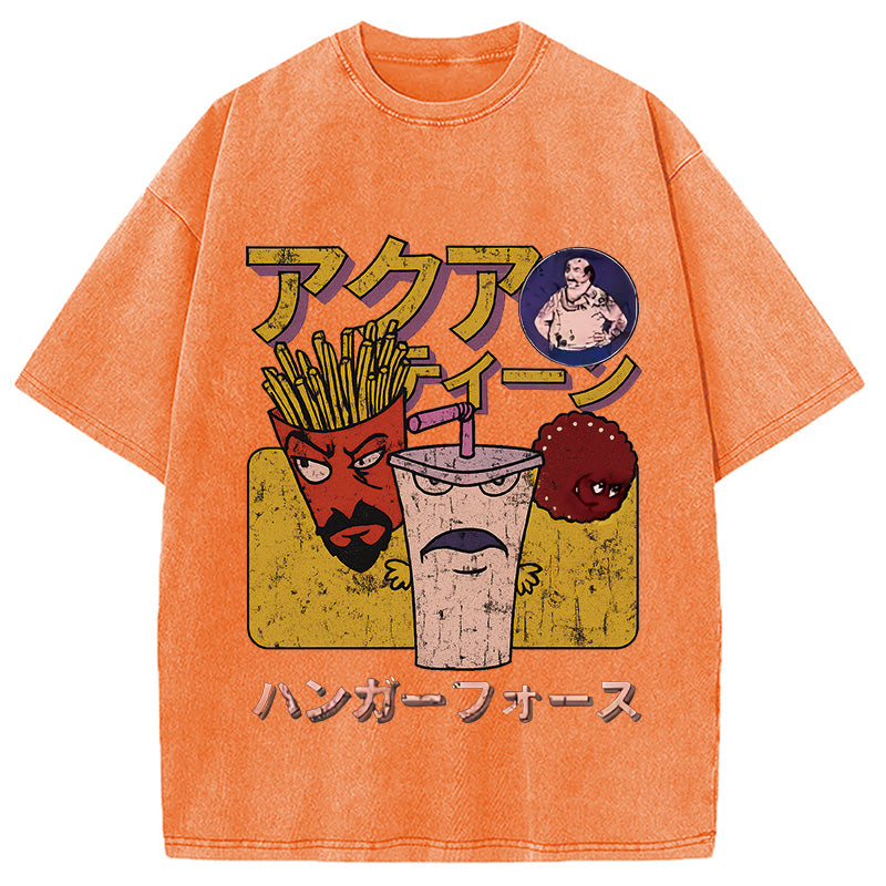bbb Aqua Teen Hunger Force Japanese Retro Washed T-Shirt
