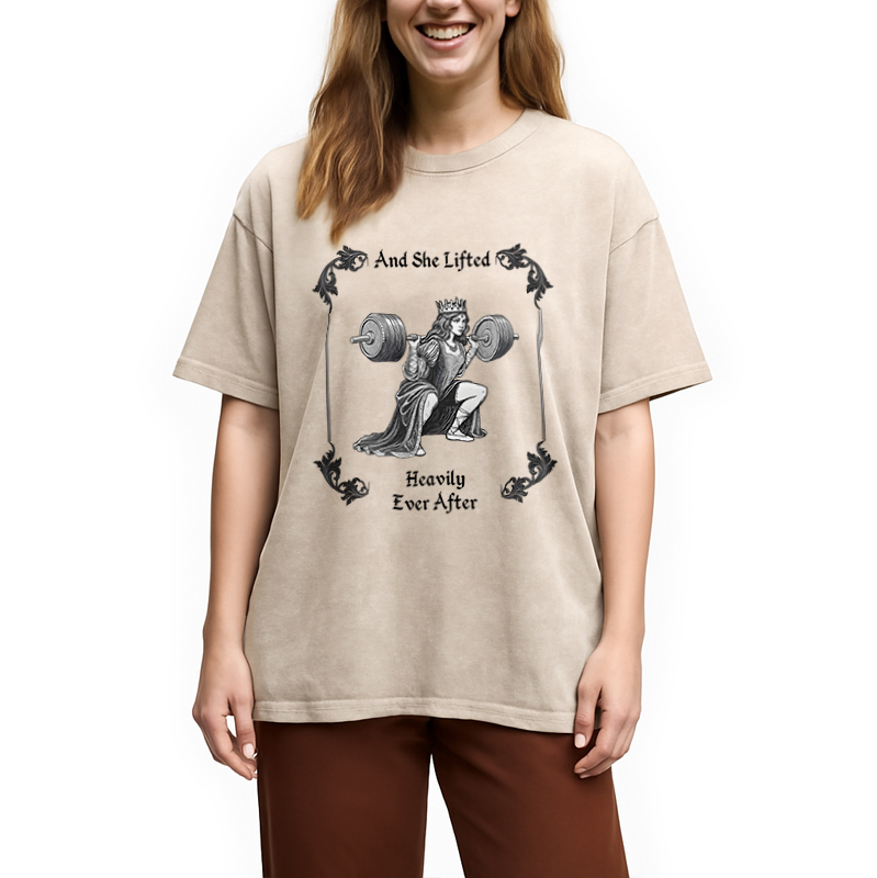 bbb She Lifted Heavily Ever After Gym Washed T-Shirt
