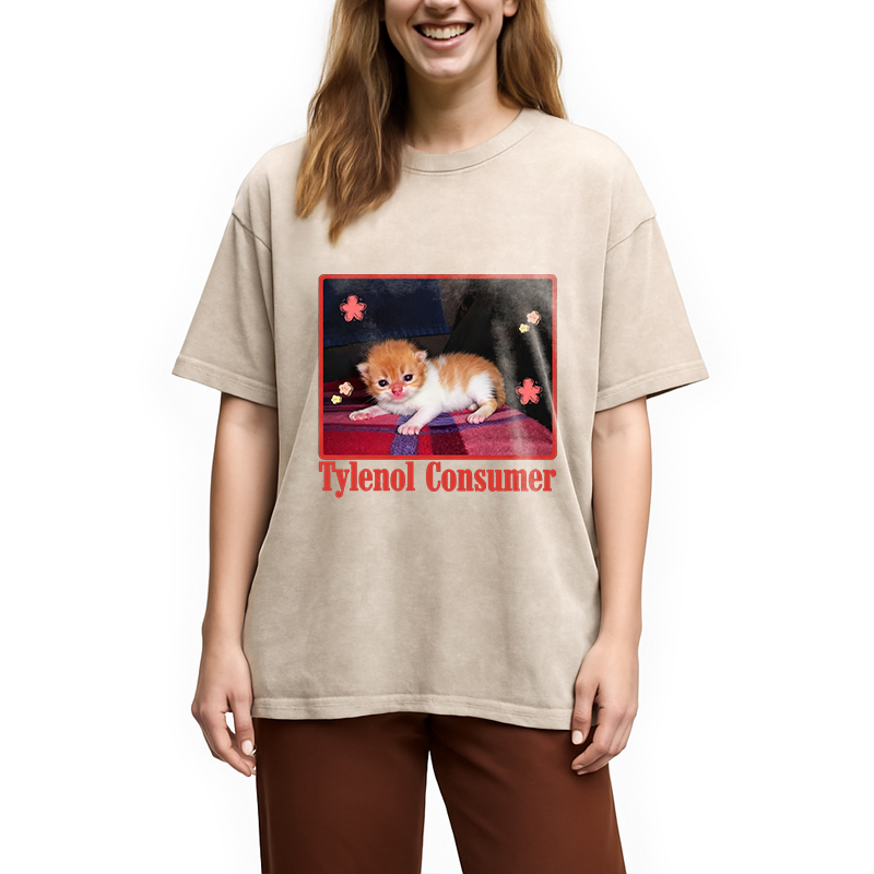 bbb Tylenol Cat Meme Washed T-Shirt