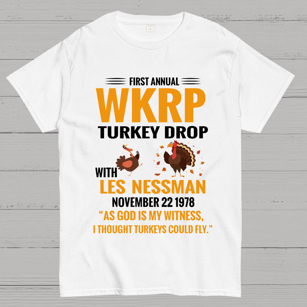 First Annual WKRP Turkey Drop With Les Nessman November 22 1978  T-Shirt